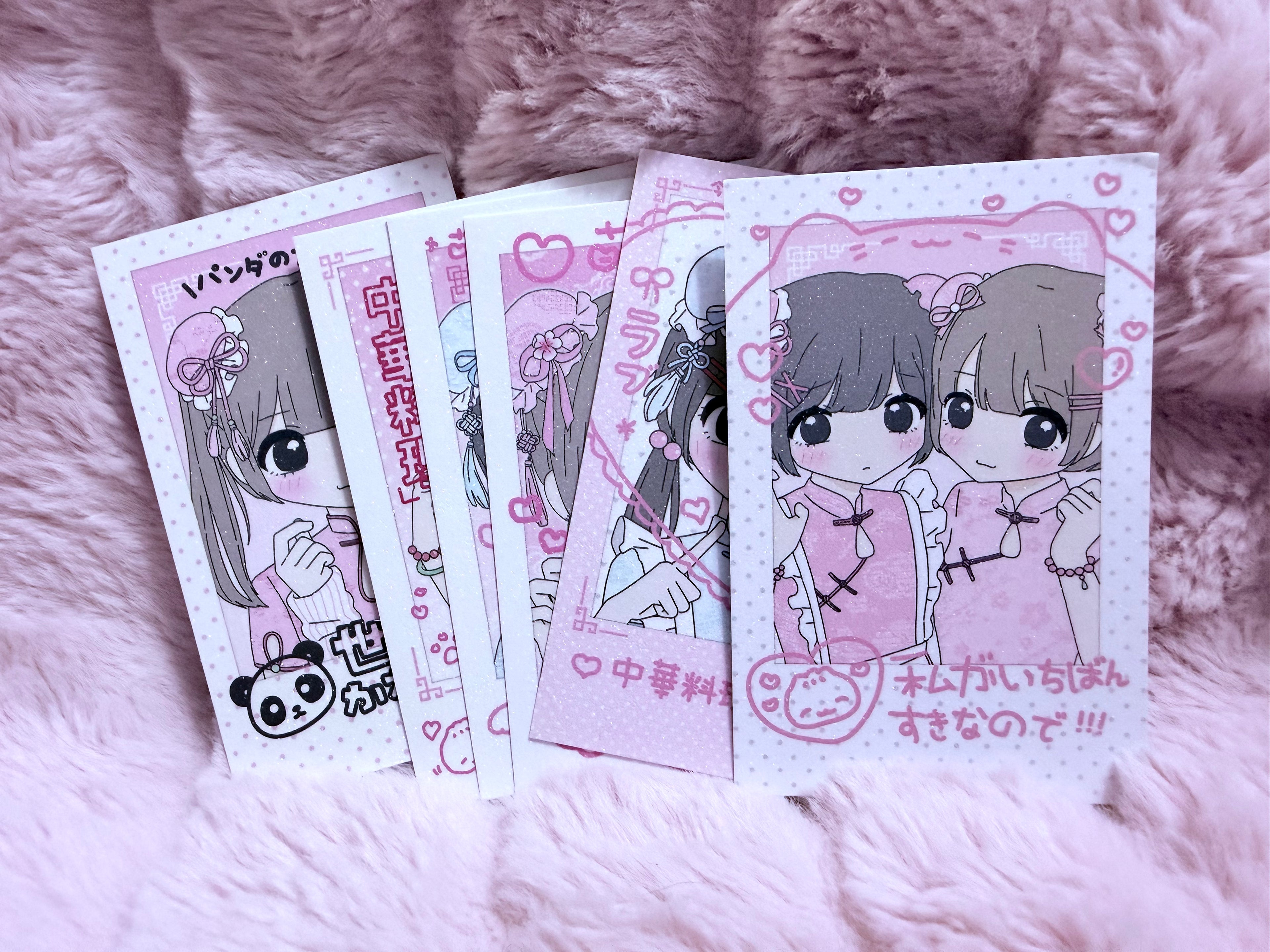 Pink heart photocards