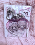 Twin and me Lolita kitty maid sparkly keychain