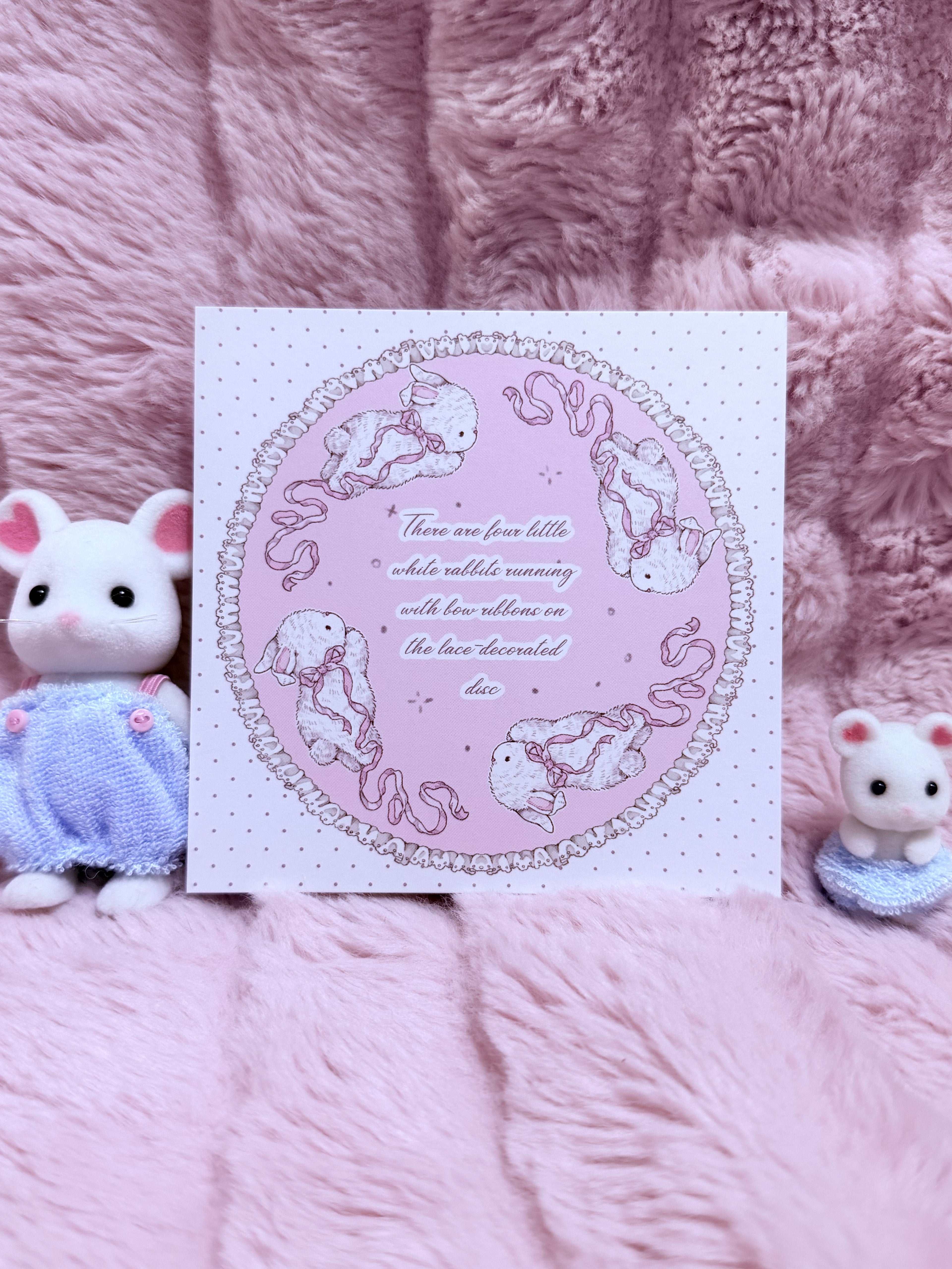 Bunny lace postcard
