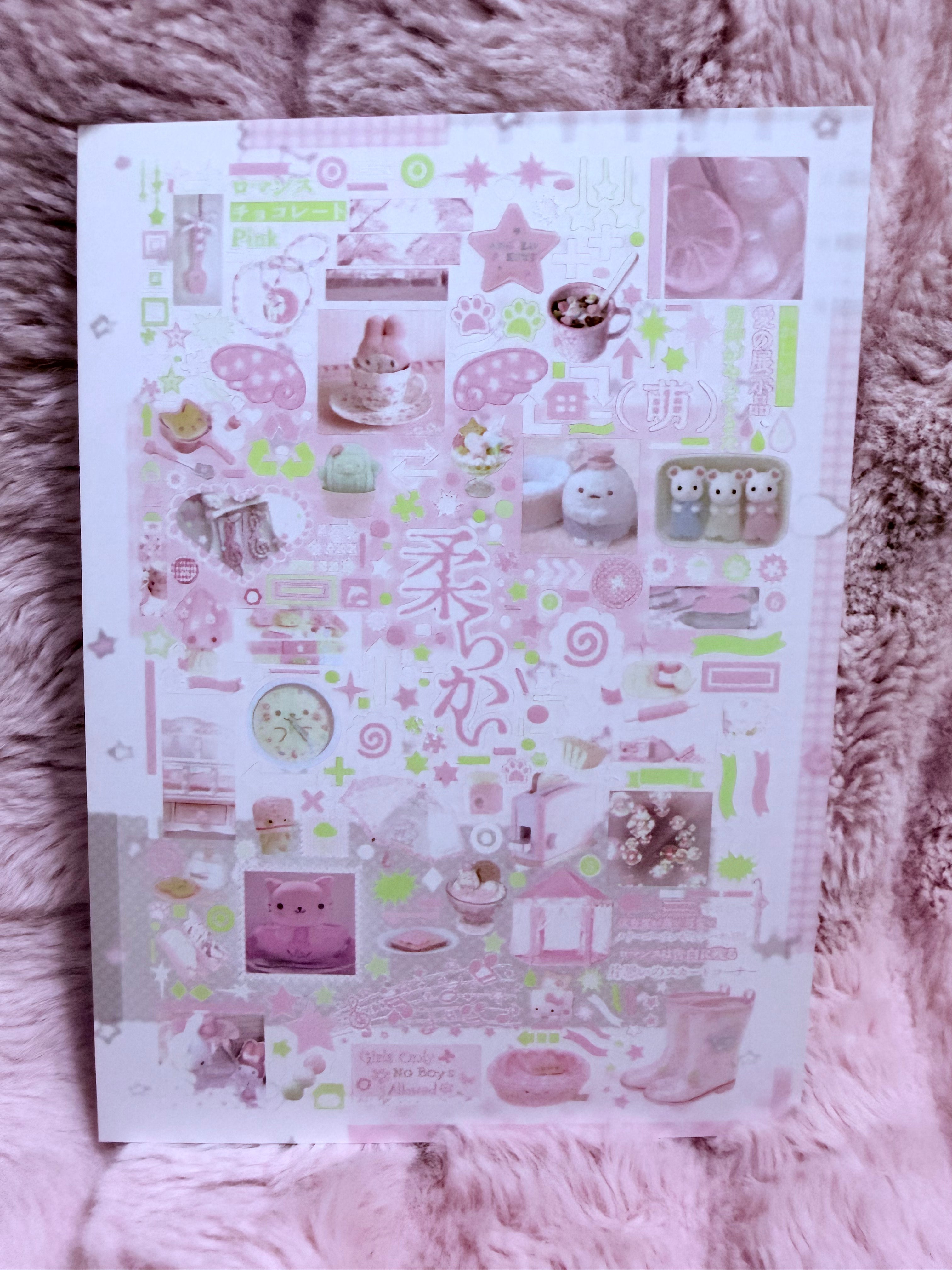Korean calico  pink sheet
