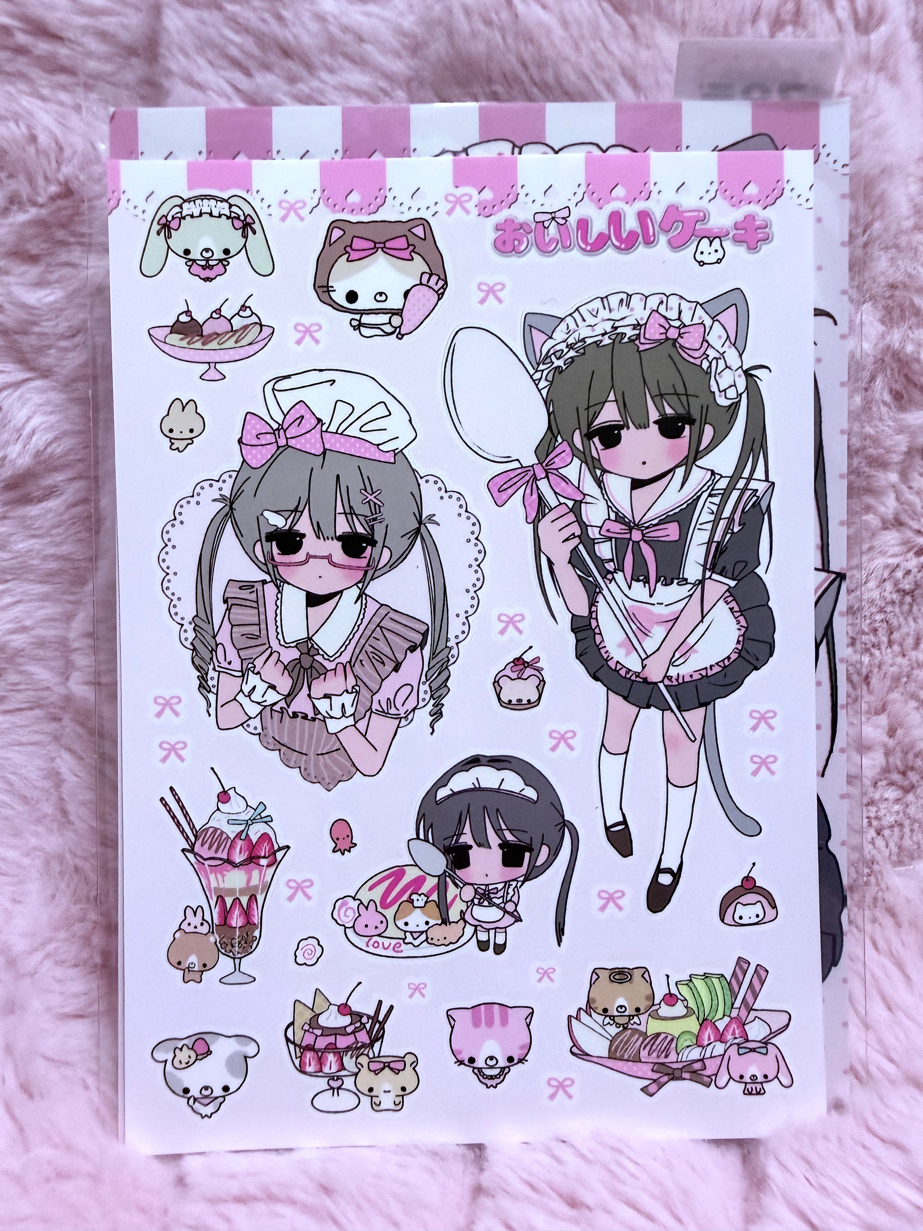 Cat maid Cutie sticker sheet
