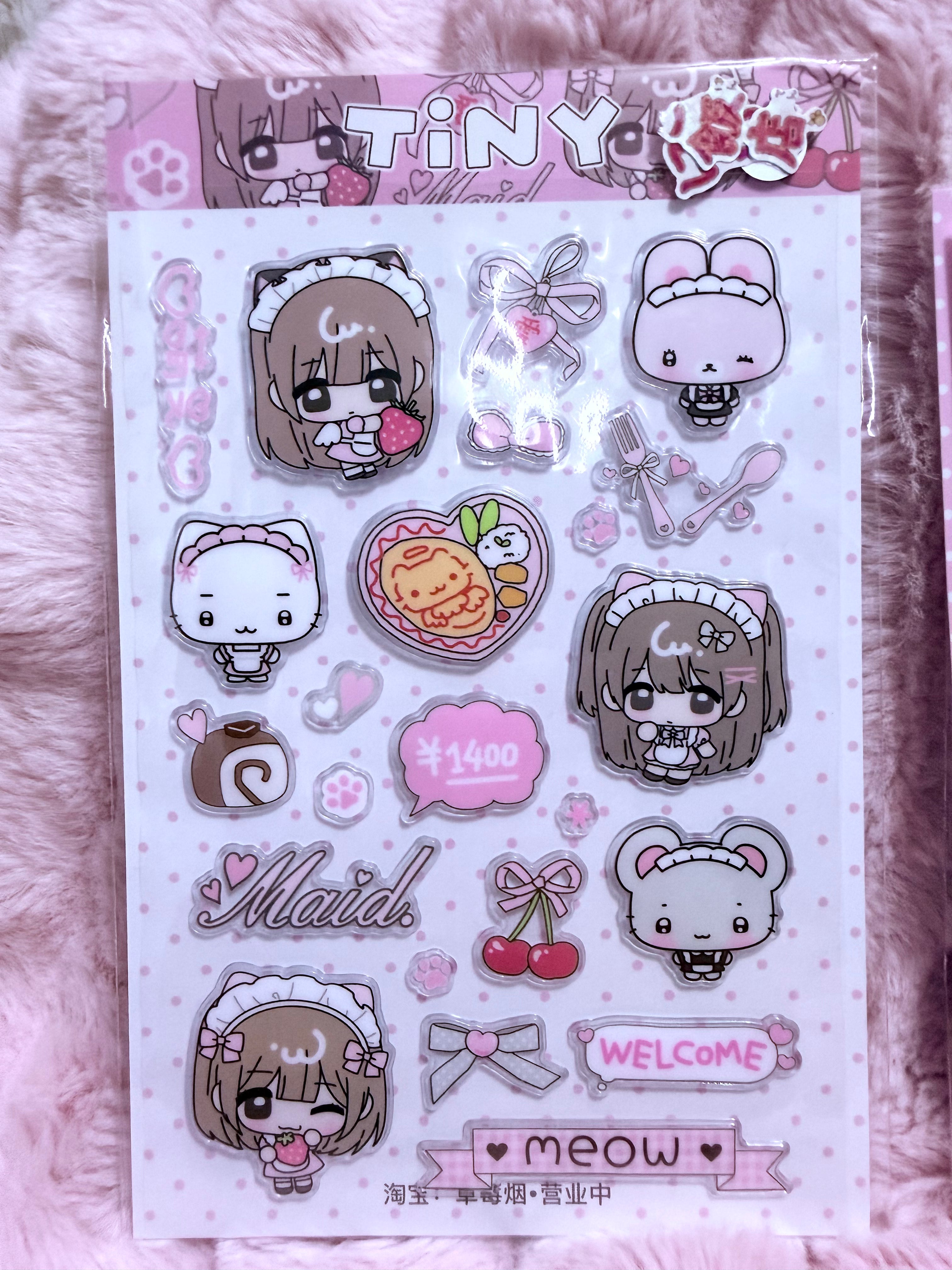 Cute maid twins sticker sheet