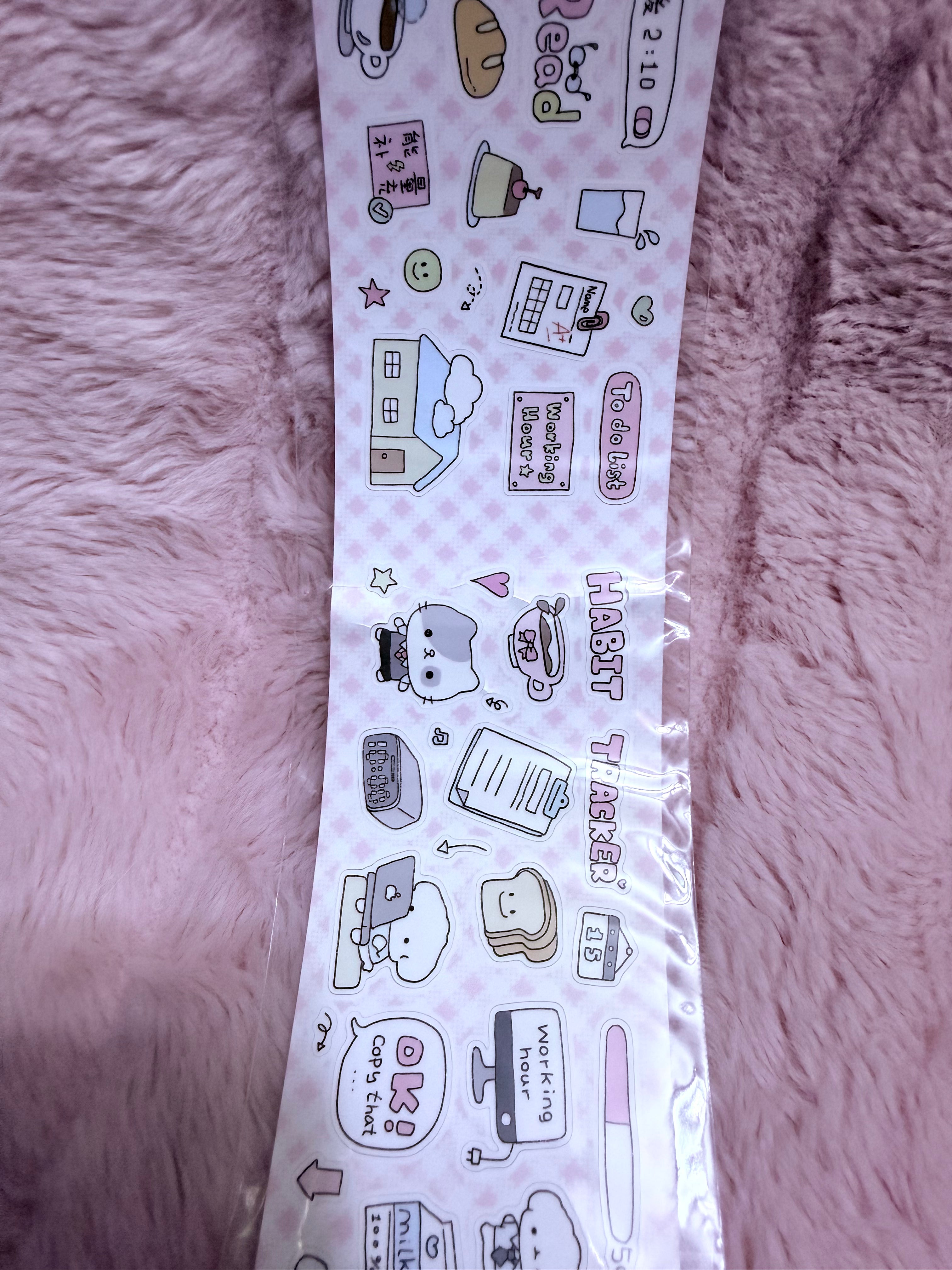 School days Korean cute sticker strip sheet